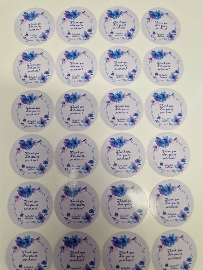 24 Glossy Finish Stickers  4x4cm